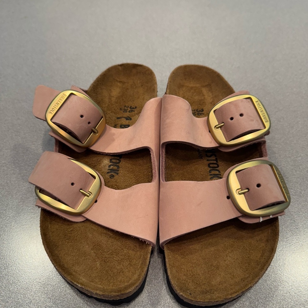 Birkenstock Arizona leather  Dual Buckle Blush Sandals Size 36